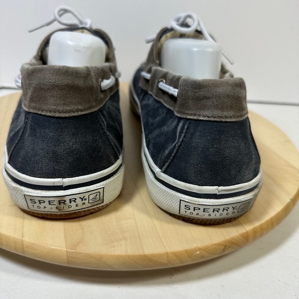 Sperry Top Sider Bahama Canvas Boat Shoe #0561333 Two Tone Oyster Blue Mens 14 - Picture 4 of 10